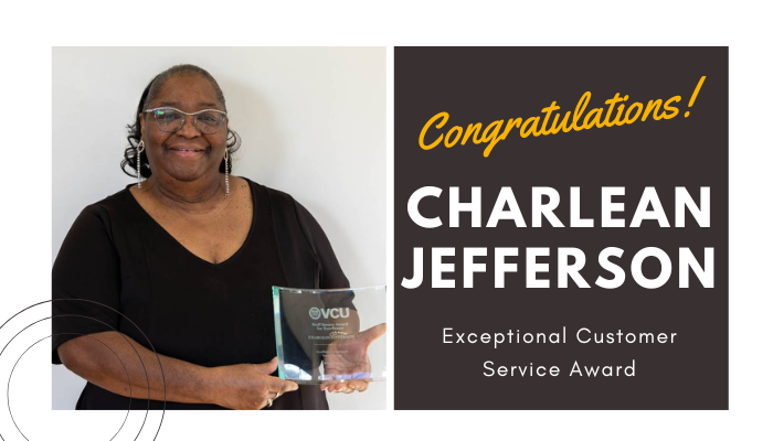 charlean jefferson holding her award / congratulations customer service