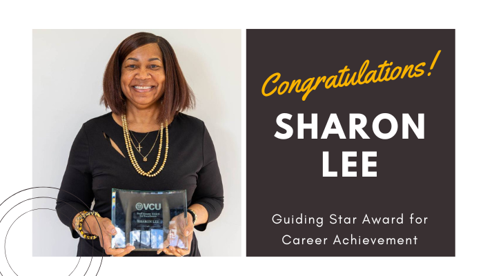 Sharon Lee holding award / congratulations sharon lee guiding star