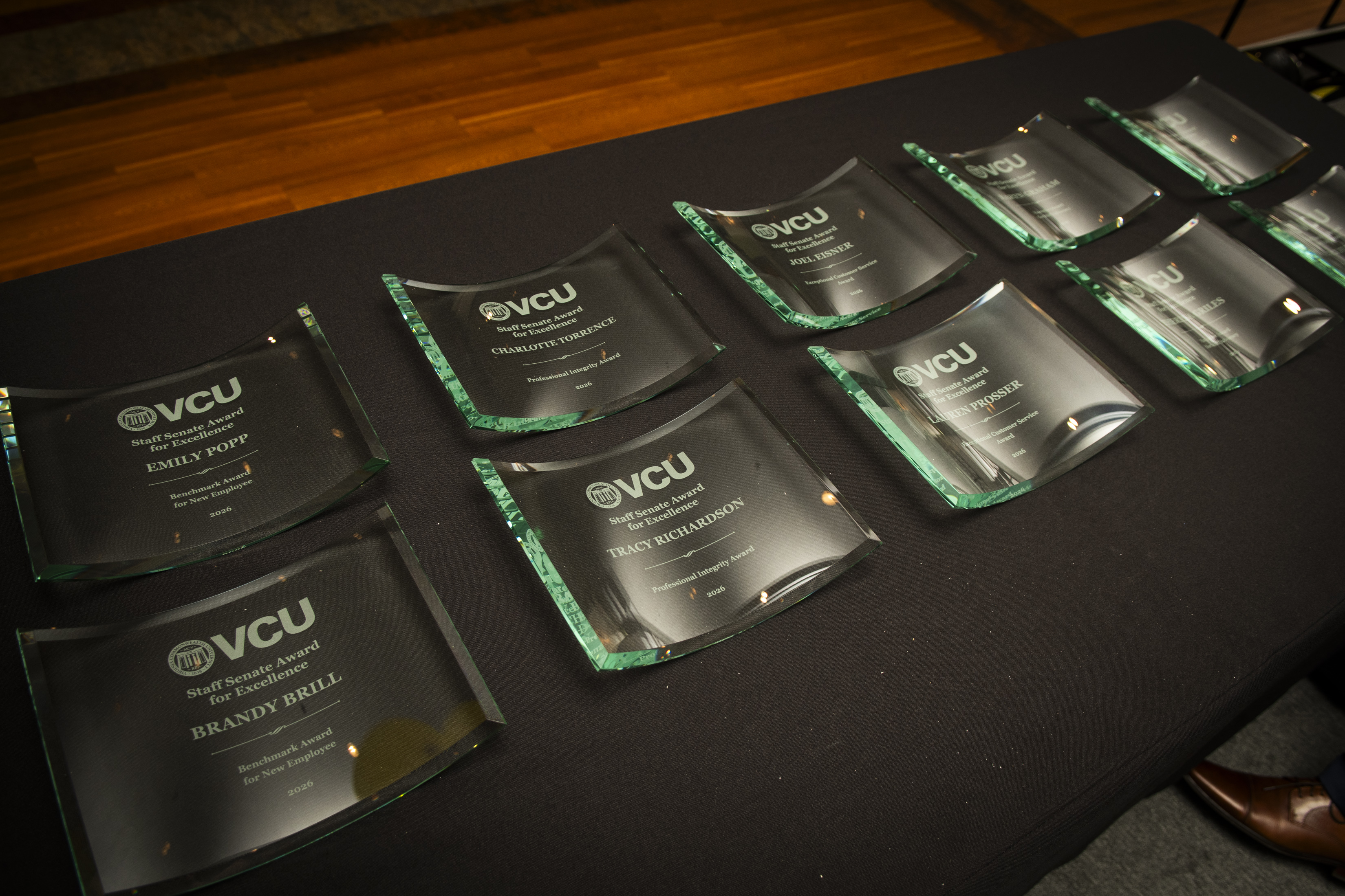 Awards on a table