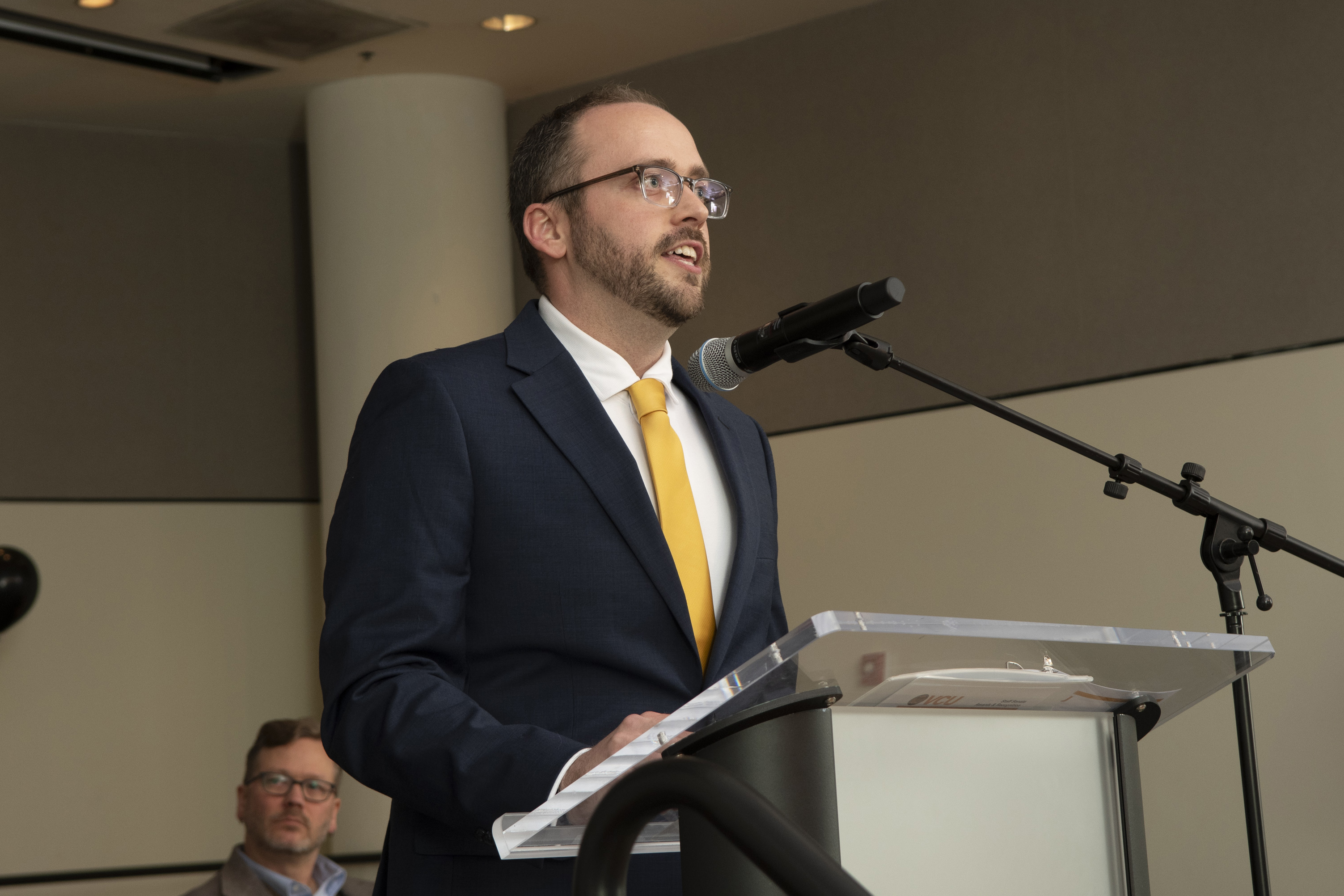 Kyle Narron speaking to audience